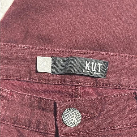 Women's Burgundy Jeans - Picture 3 of 9